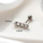 Silver color / 1 Piece Simple Series Copper Silver Color Material Zircon Women's Stud Earrings Picture2